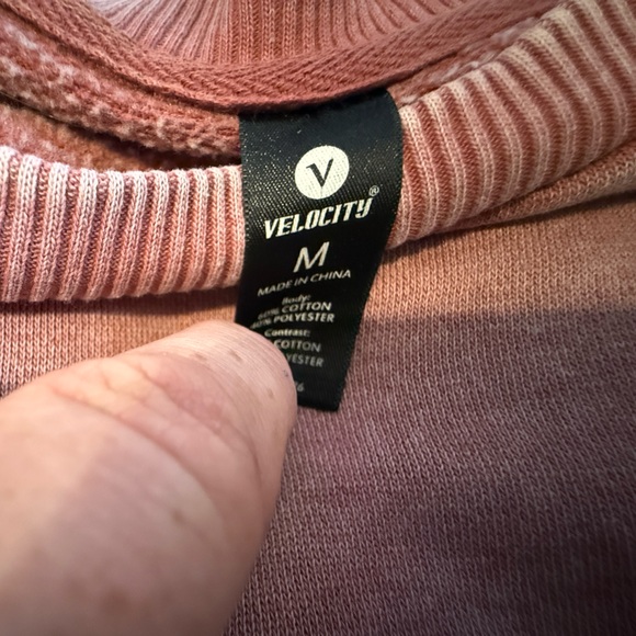 Velocity Women's Dusty Rose Crew Neck Sweatshirt - Picture 2 of 2